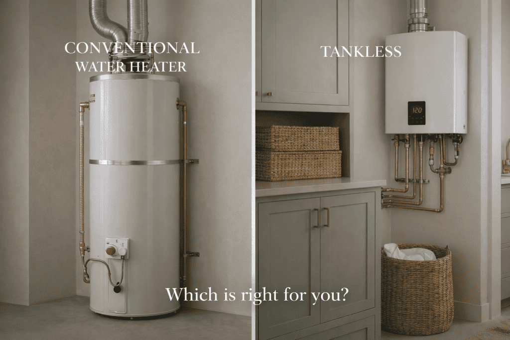 tankless water heater installation Sacramento remodel wall mounted unit