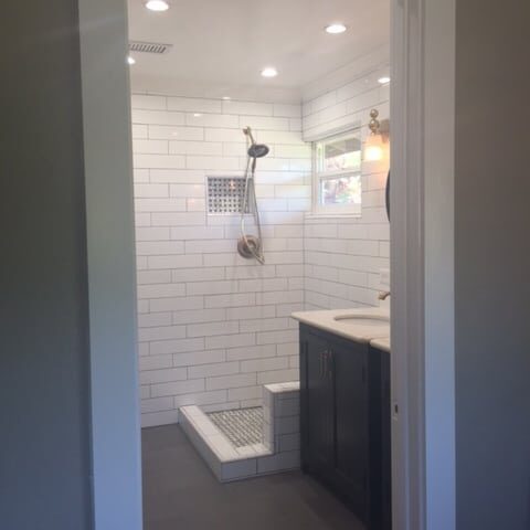 Open Shower in Bathroom Remodel